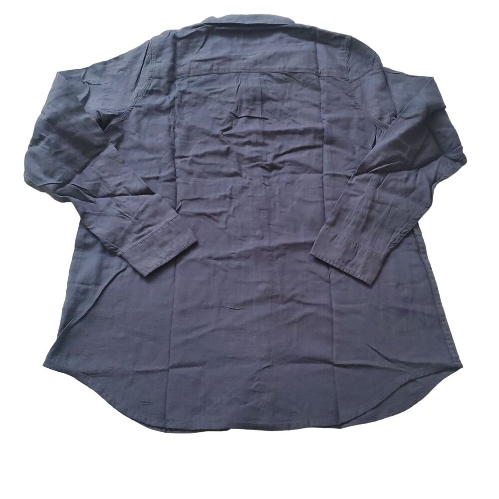 Marine Layer Aria LS Relaxed Embroidered Shirt faded black sz medium button down - Picture 5 of 16